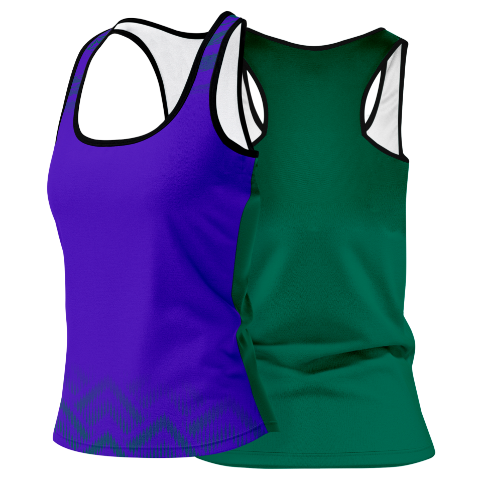 Camiseta pádel mujer tirantes sublimada modelo geométrico