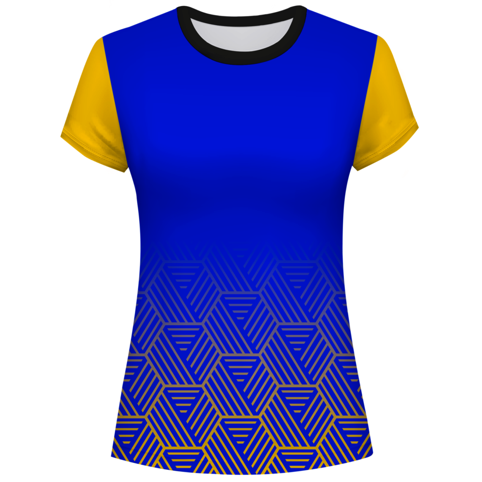 Camiseta pádel mujer manga corta sublimada modelo hexágono