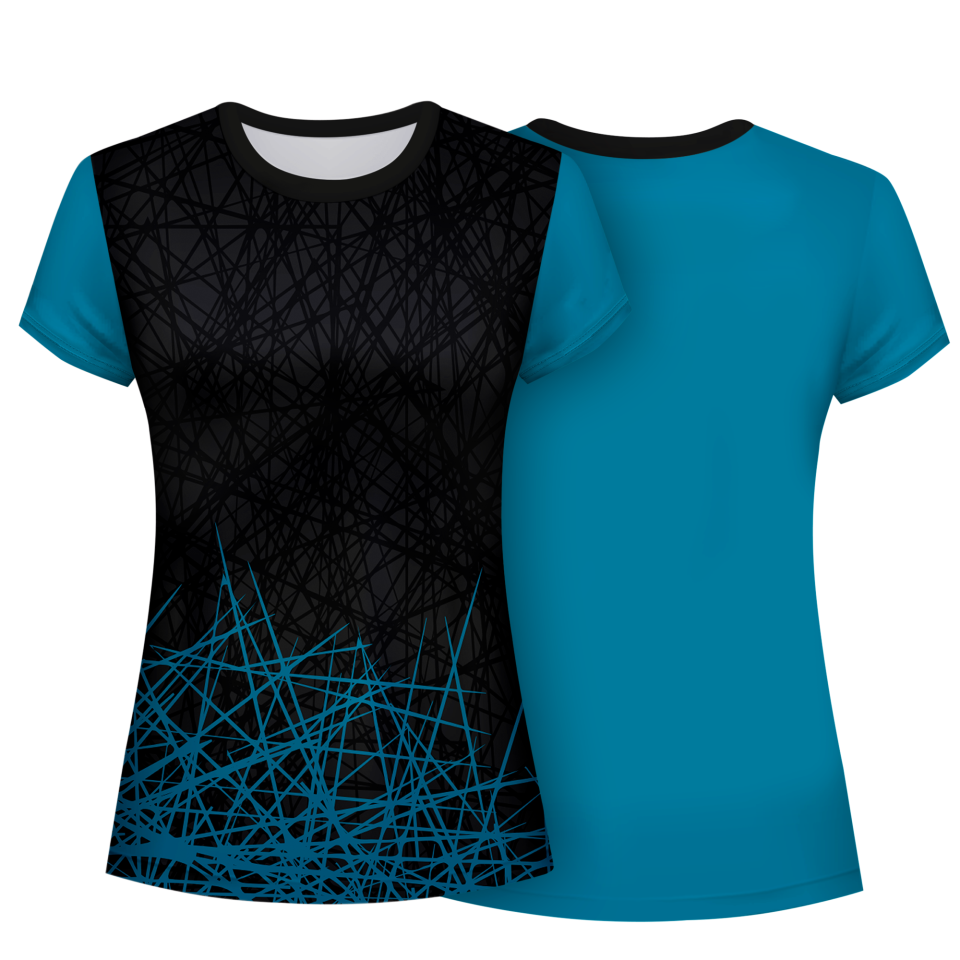 Camiseta pádel mujer manga corta  sublimada modelo líneas