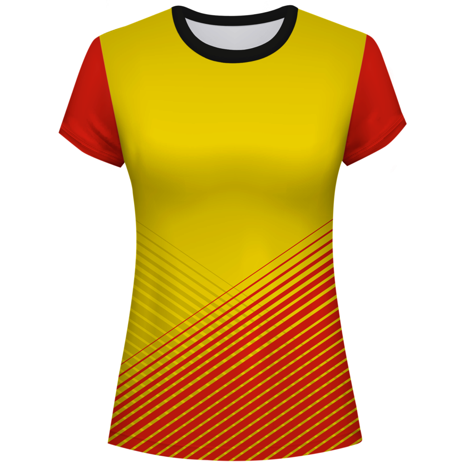 Camiseta pádel mujer manga corta sublimada modelo rayas