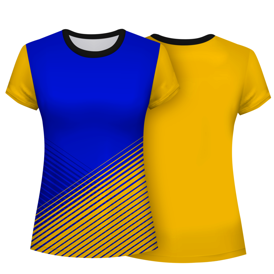 Camiseta pádel mujer manga corta sublimada modelo rayas