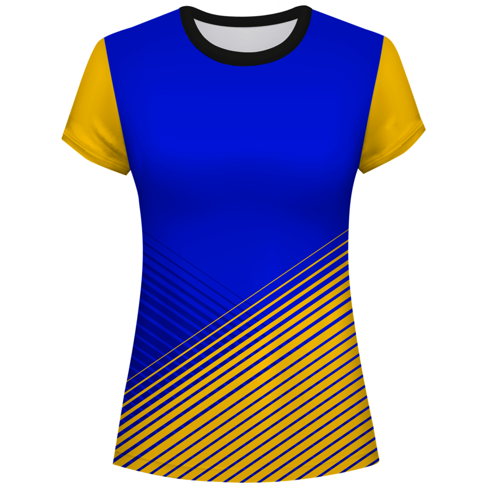 Camiseta pádel mujer manga corta sublimada modelo rayas