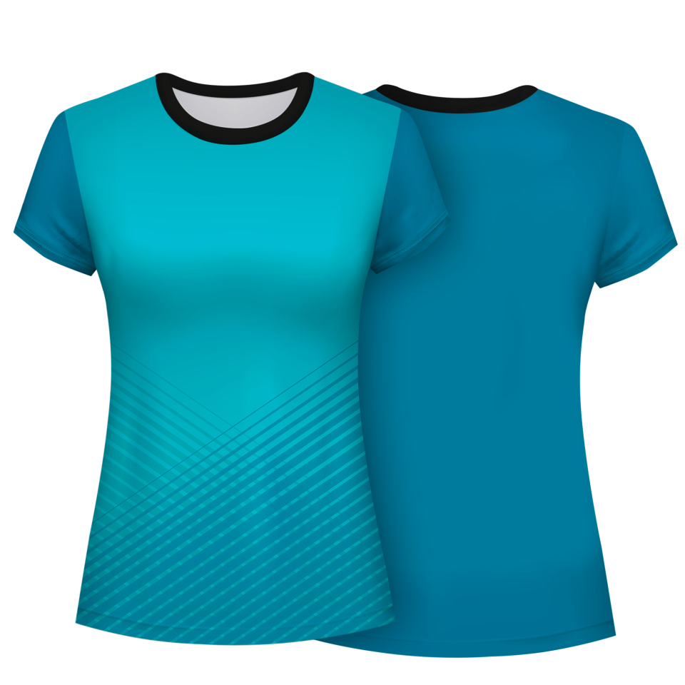 Camiseta pádel mujer manga corta sublimada modelo rayas