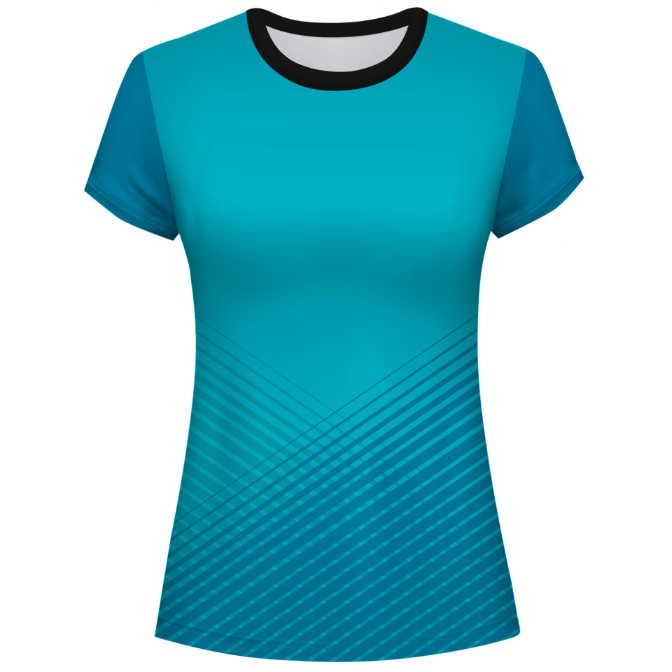 Camiseta pádel mujer manga corta sublimada modelo rayas