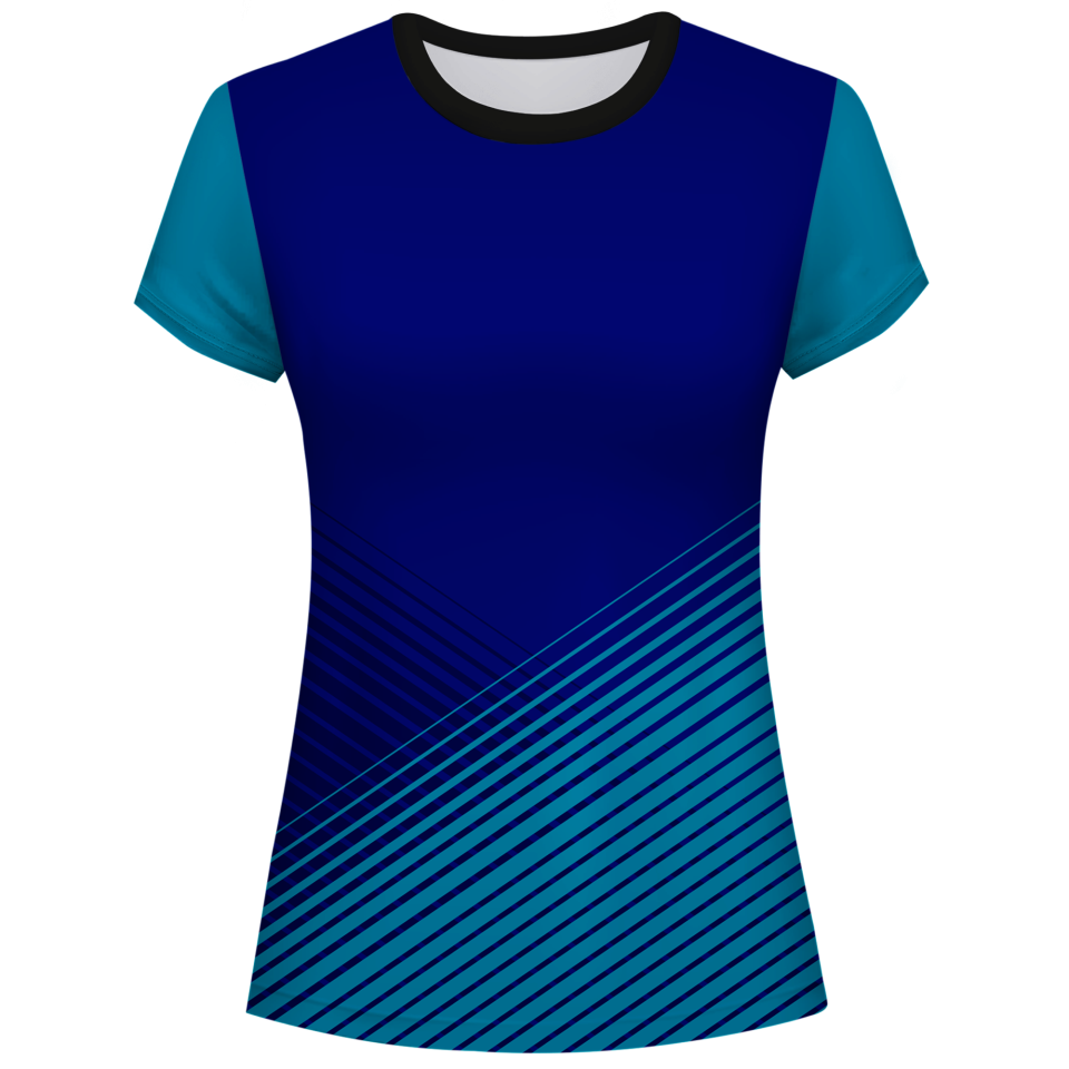 Camiseta pádel mujer manga corta sublimada modelo rayas