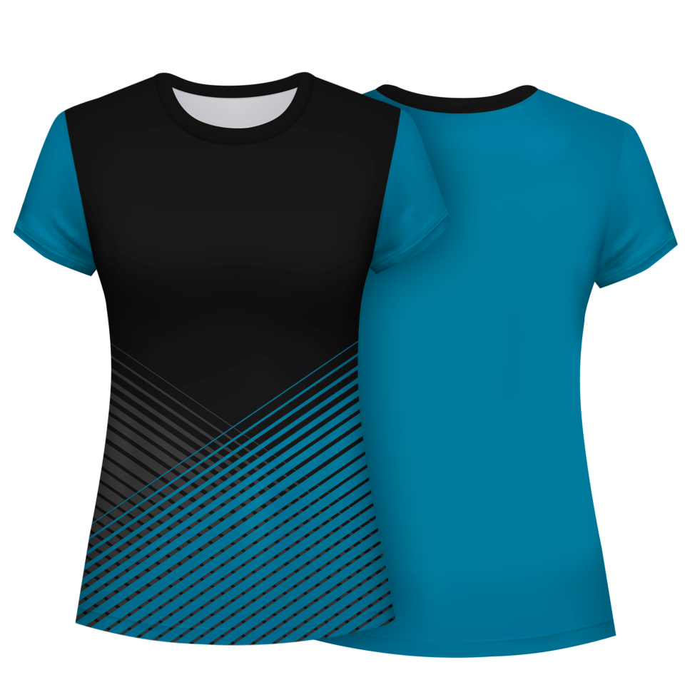 Camiseta pádel mujer manga corta sublimada modelo rayas