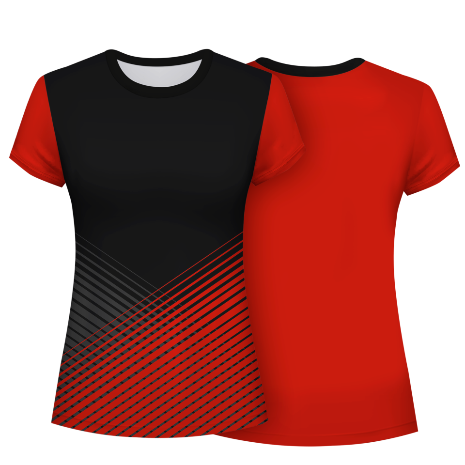 Camiseta pádel mujer manga corta sublimada modelo rayas