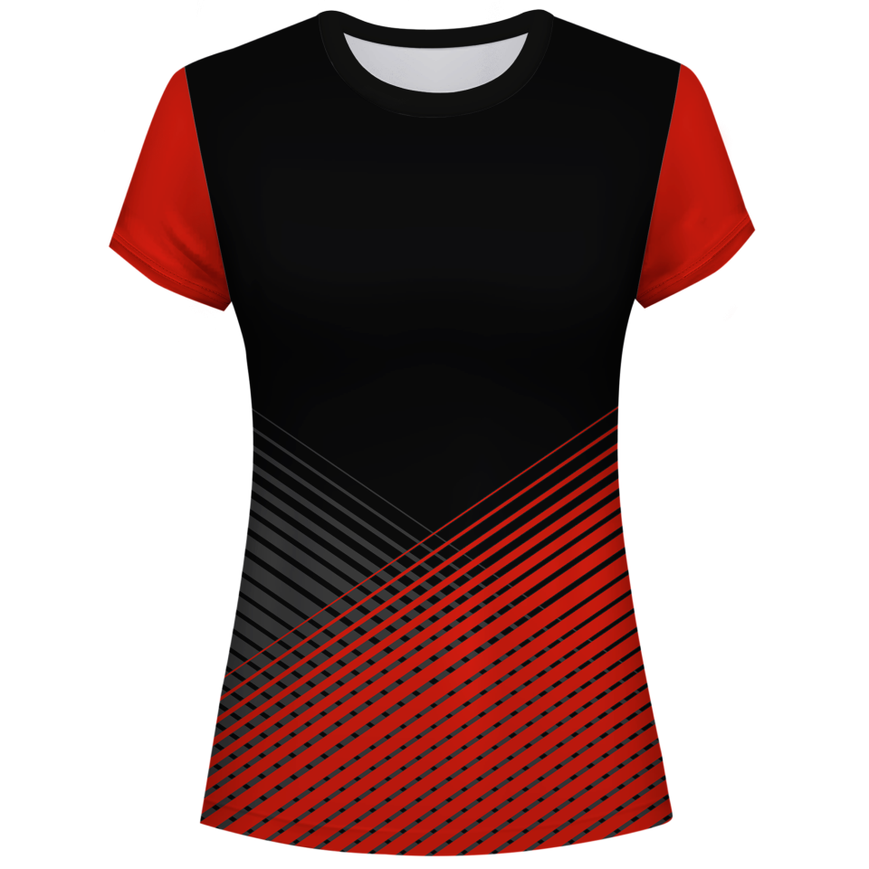 Camiseta pádel mujer manga corta sublimada modelo rayas