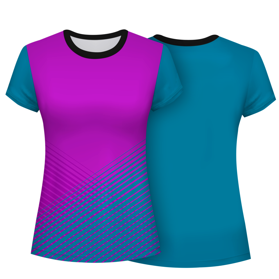 Camiseta pádel mujer manga corta sublimada modelo rayas