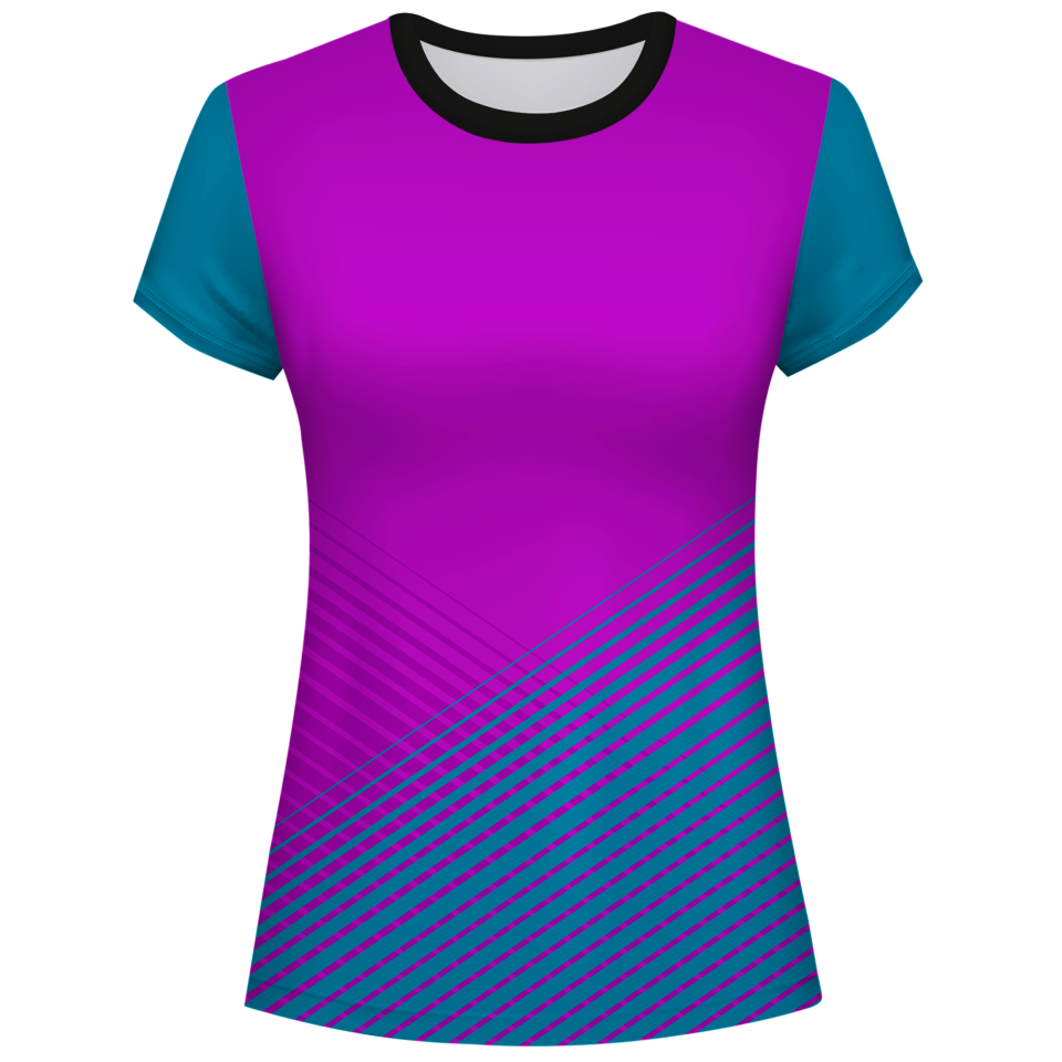 Camiseta pádel mujer manga corta sublimada modelo rayas