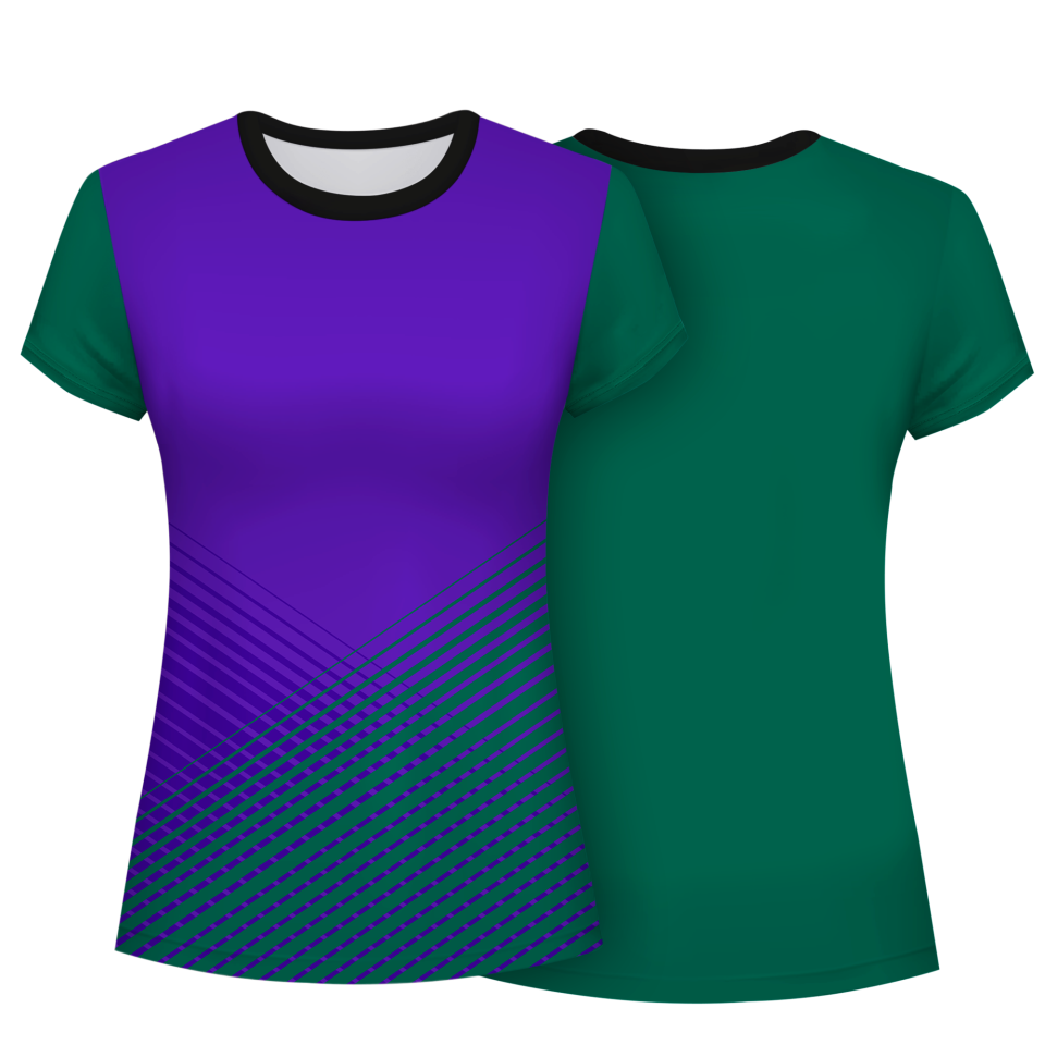 Camiseta pádel mujer manga corta sublimada modelo rayas