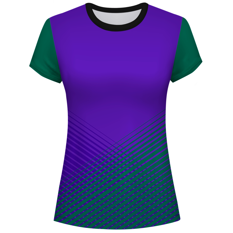 Camiseta pádel mujer manga corta sublimada modelo rayas