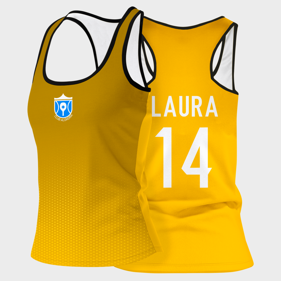 Camiseta pádel mujer tirantes sublimada modelo degradado