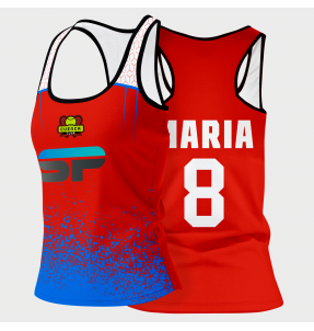 Camiseta pádel mujer tirantes sublimada modelo corte