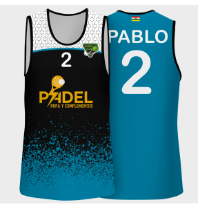 Camiseta pádel sin mangas sublimada modelo corte