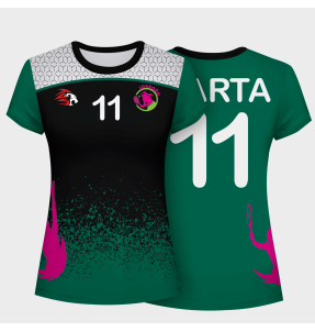 Camiseta pádel mujer manga corta sublimada modelo corte