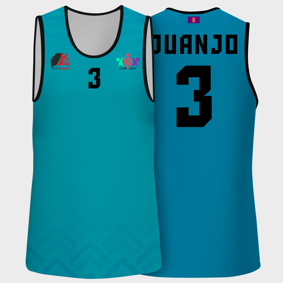 Camiseta pádel sin mangas sublimada modelo geométrico