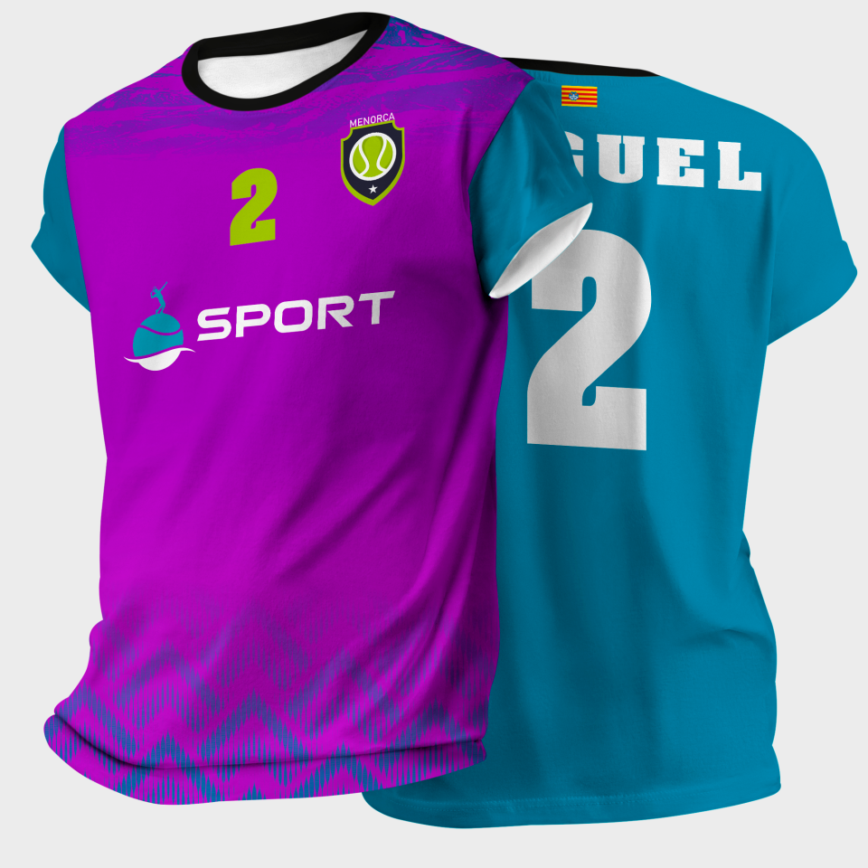 Camiseta pádel manga corta sublimada modelo geométrico