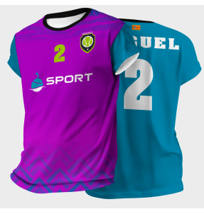 Camiseta pádel manga corta sublimada modelo geométrico