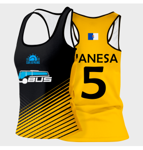 Camiseta pádel mujer tirantes sublimada modelo rayas