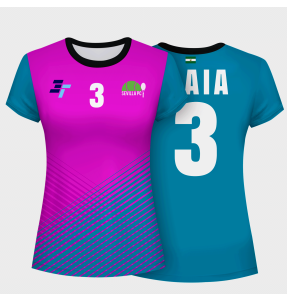 Camiseta pádel mujer manga corta sublimada modelo rayas