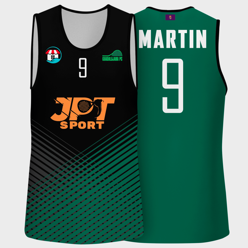 Camiseta pádel sin mangas sublimada modelo rayas