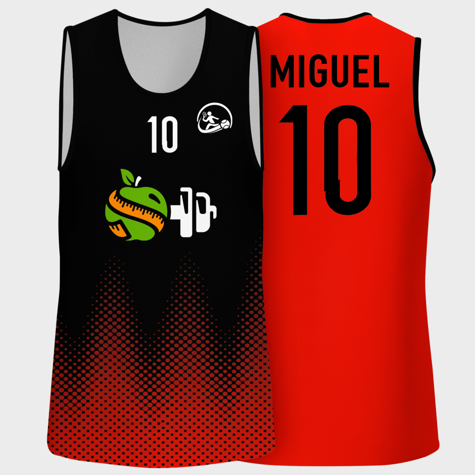 Camiseta pádel sin mangas sublimada modelo puntos