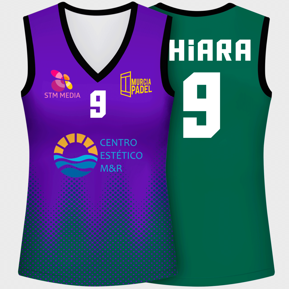 Camiseta pádel mujer sin mangas sublimada modelo puntos