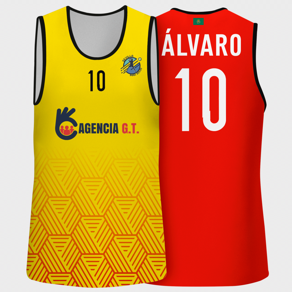 Camiseta pádel sin mangas sublimadas modelo hexágono