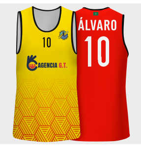 Camiseta pádel sin mangas sublimadas modelo hexágono