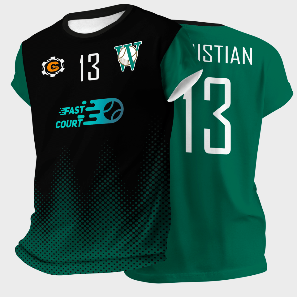 Camiseta pádel manga corta sublimada modelo puntos