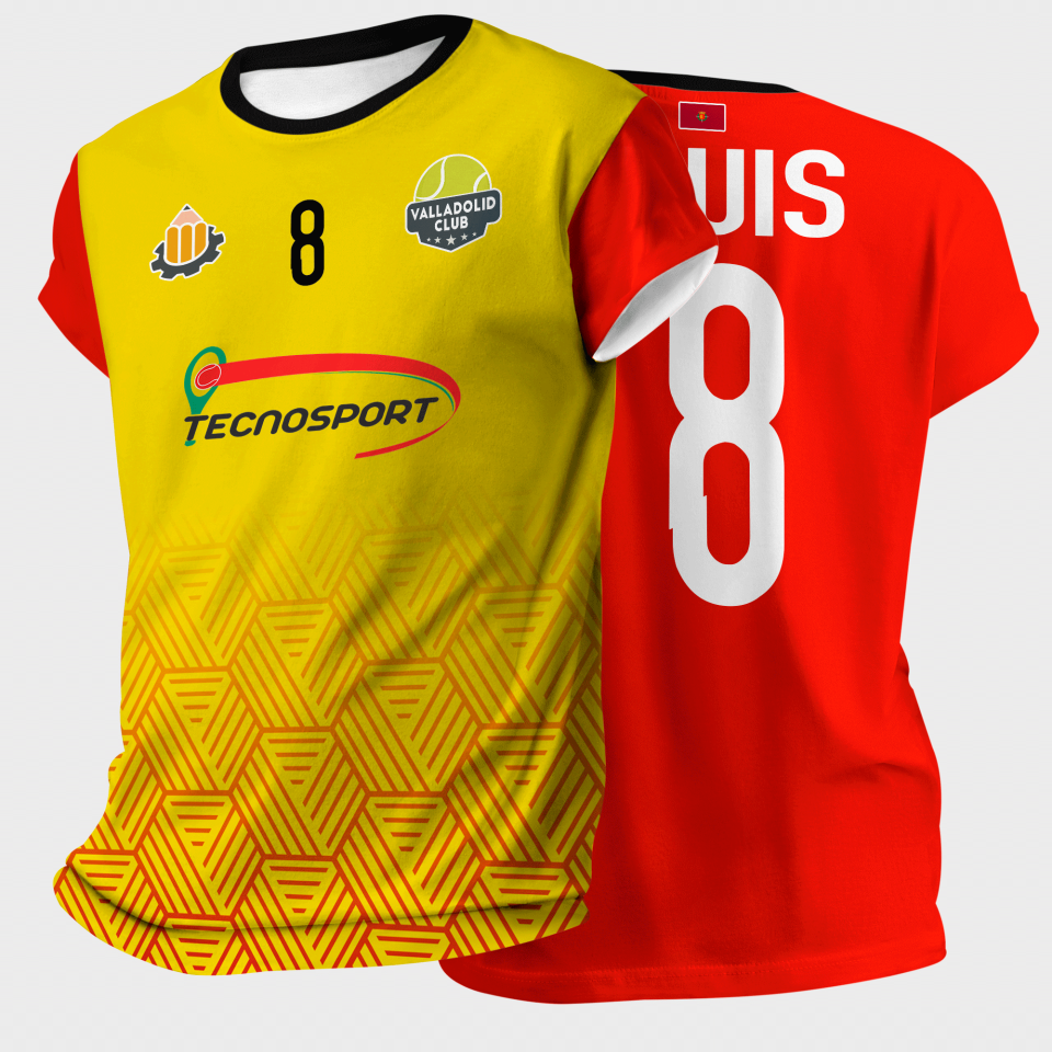 Camiseta pádel manga corta sublimada modelo hexágono