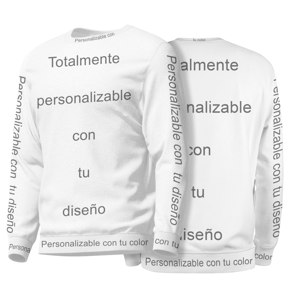 Sudadera cuello redondo 100% fullprint personalizada