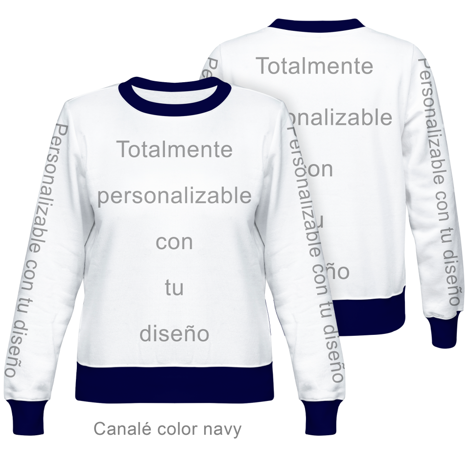 Sudadera cuello redondo de mujer 100% fullprint personalizada