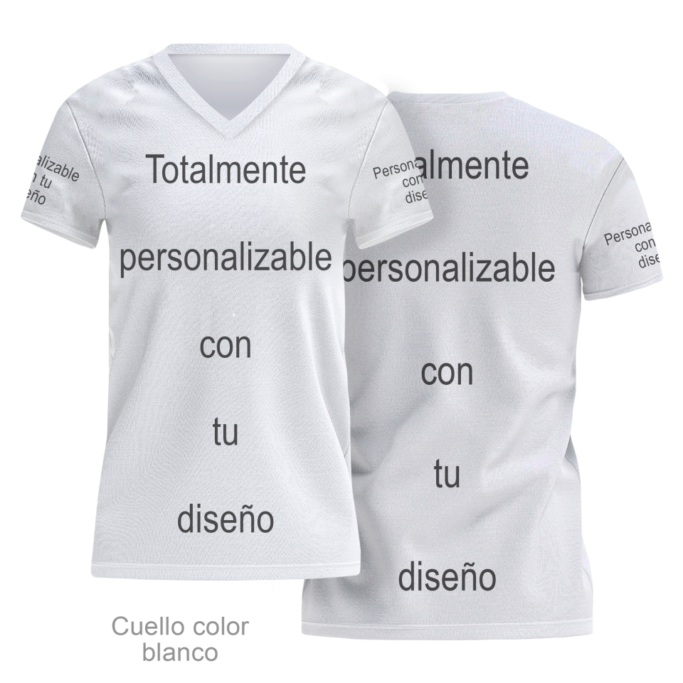 Camiseta multideporte cuello pico de mujer 100% fullprint personalizada