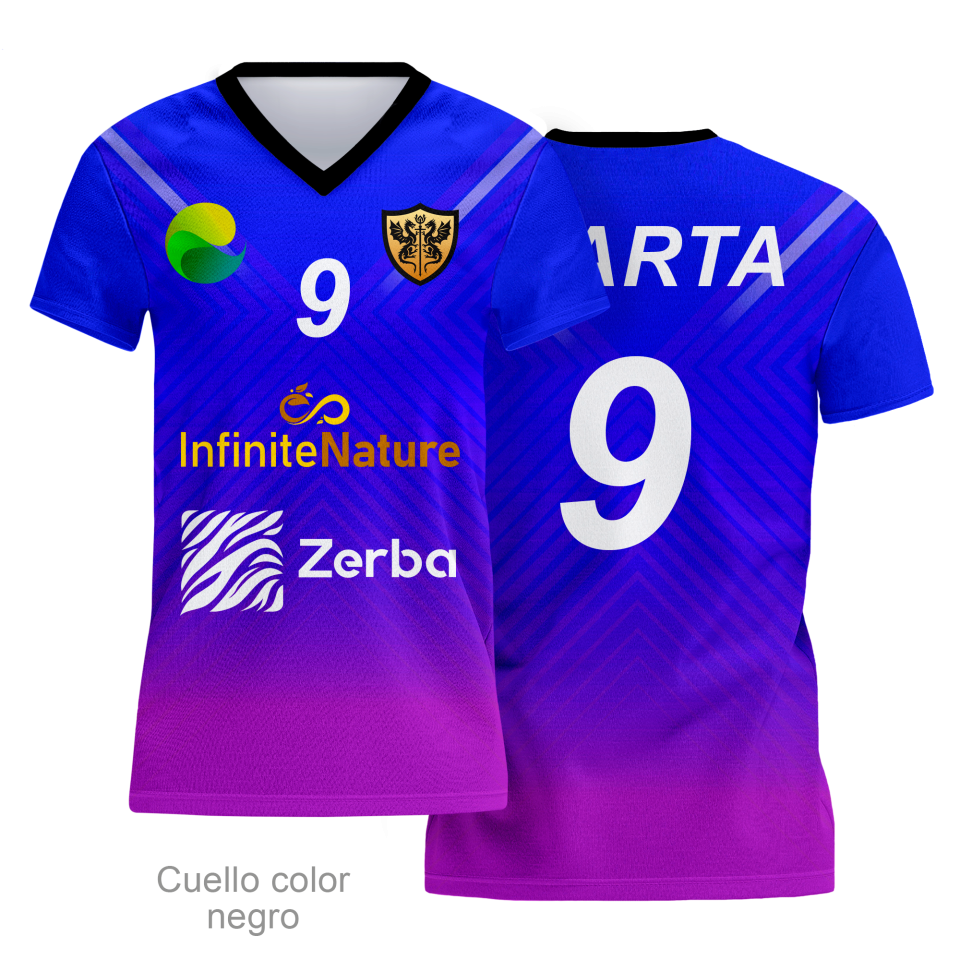 Camiseta multideporte cuello pico de mujer 100% fullprint personalizada