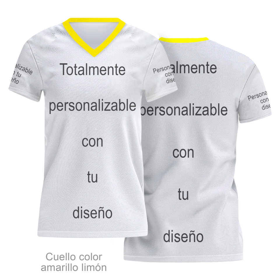 Camiseta multideporte cuello pico de mujer 100% fullprint personalizada
