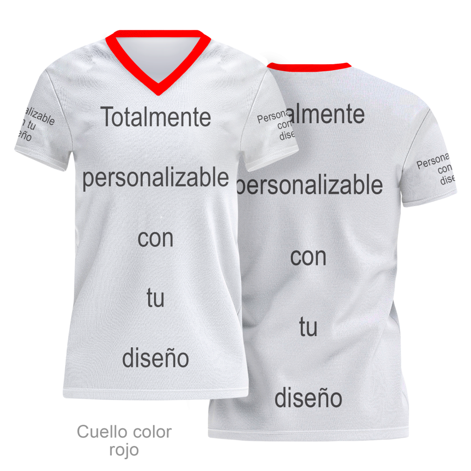 Camiseta multideporte cuello pico de mujer 100% fullprint personalizada