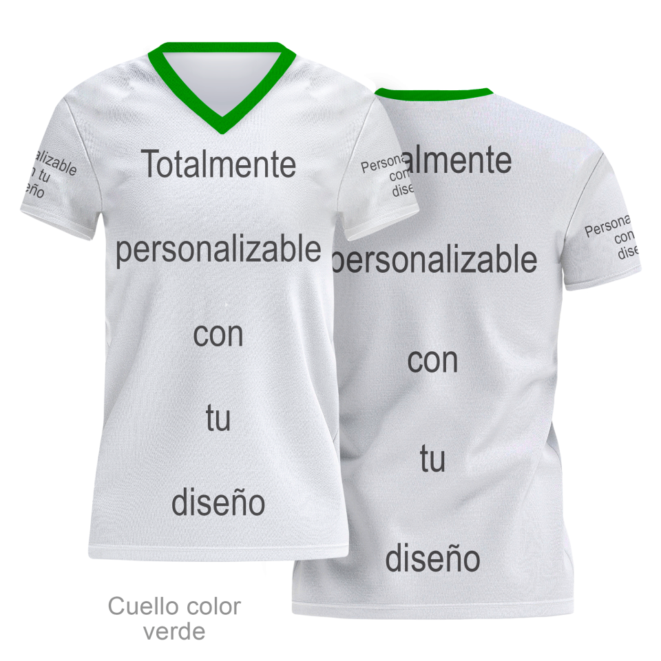 Camiseta multideporte cuello pico de mujer 100% fullprint personalizada