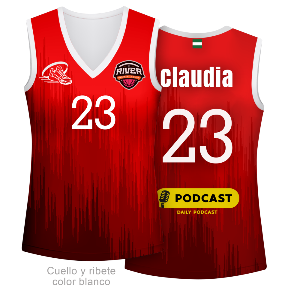 Camiseta baloncesto de mujer 100% fullprint personalizada