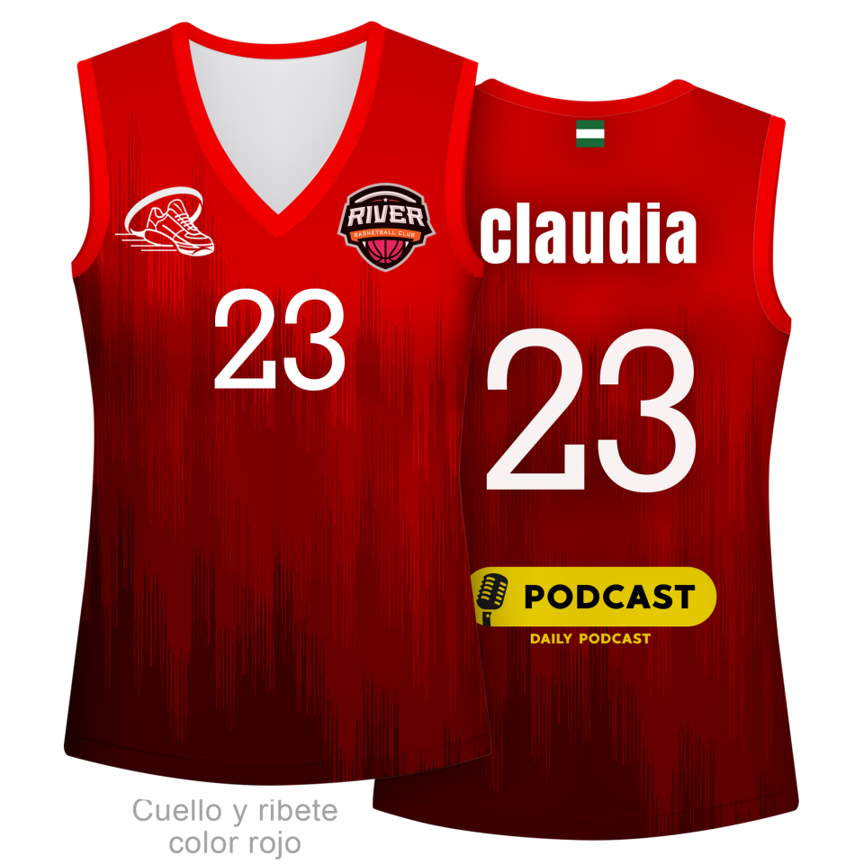 Camiseta baloncesto de mujer 100% fullprint personalizada