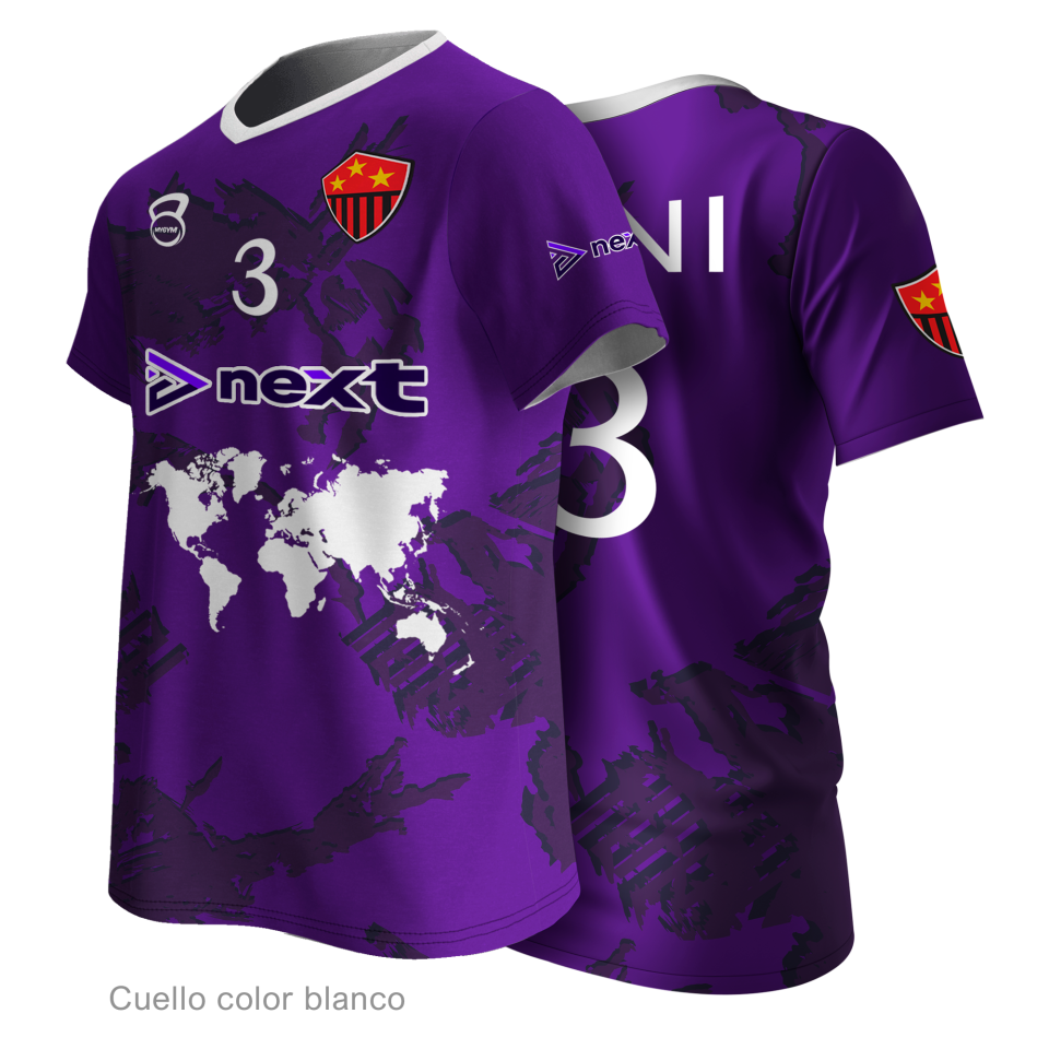 Camiseta multideporte cuello pico 100% fullprint personalizada