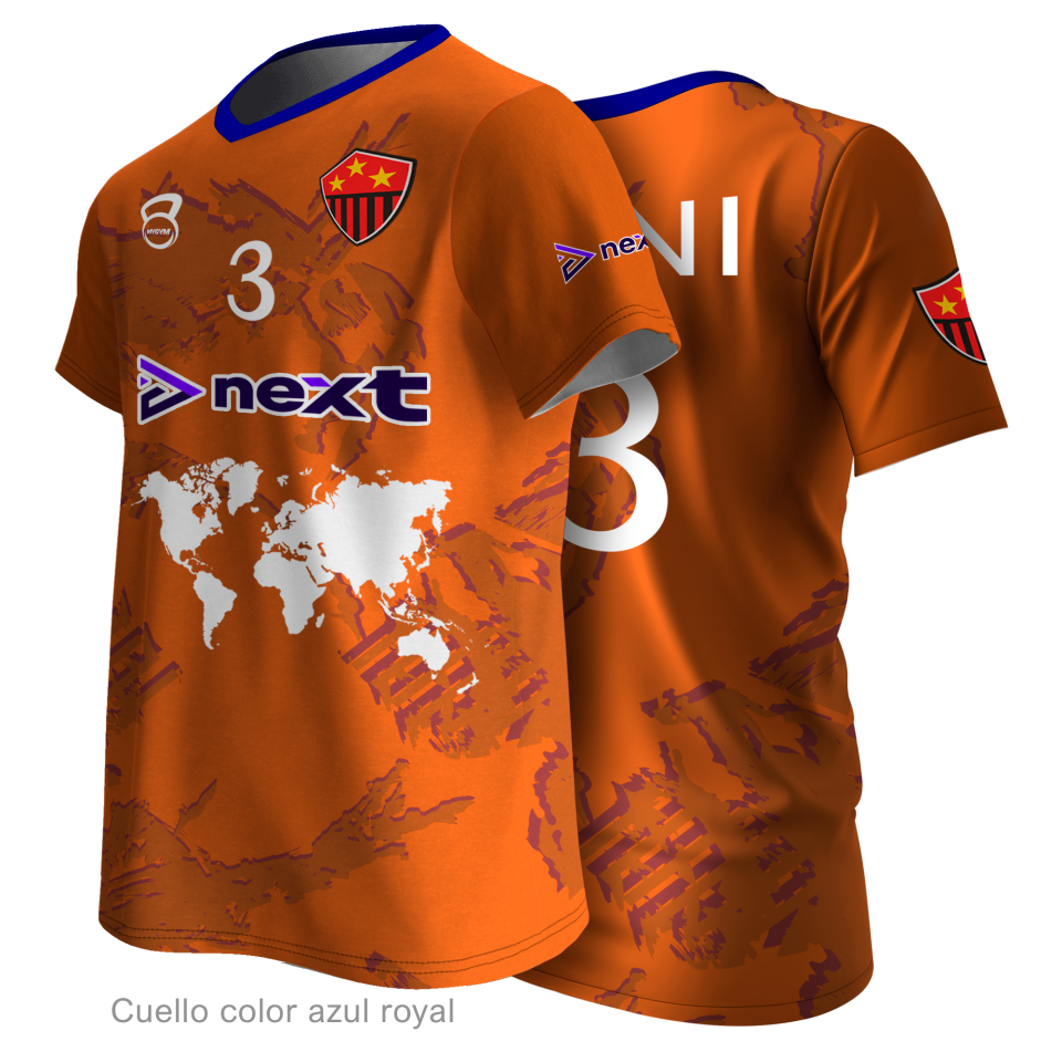 Camiseta multideporte cuello pico 100% fullprint personalizada