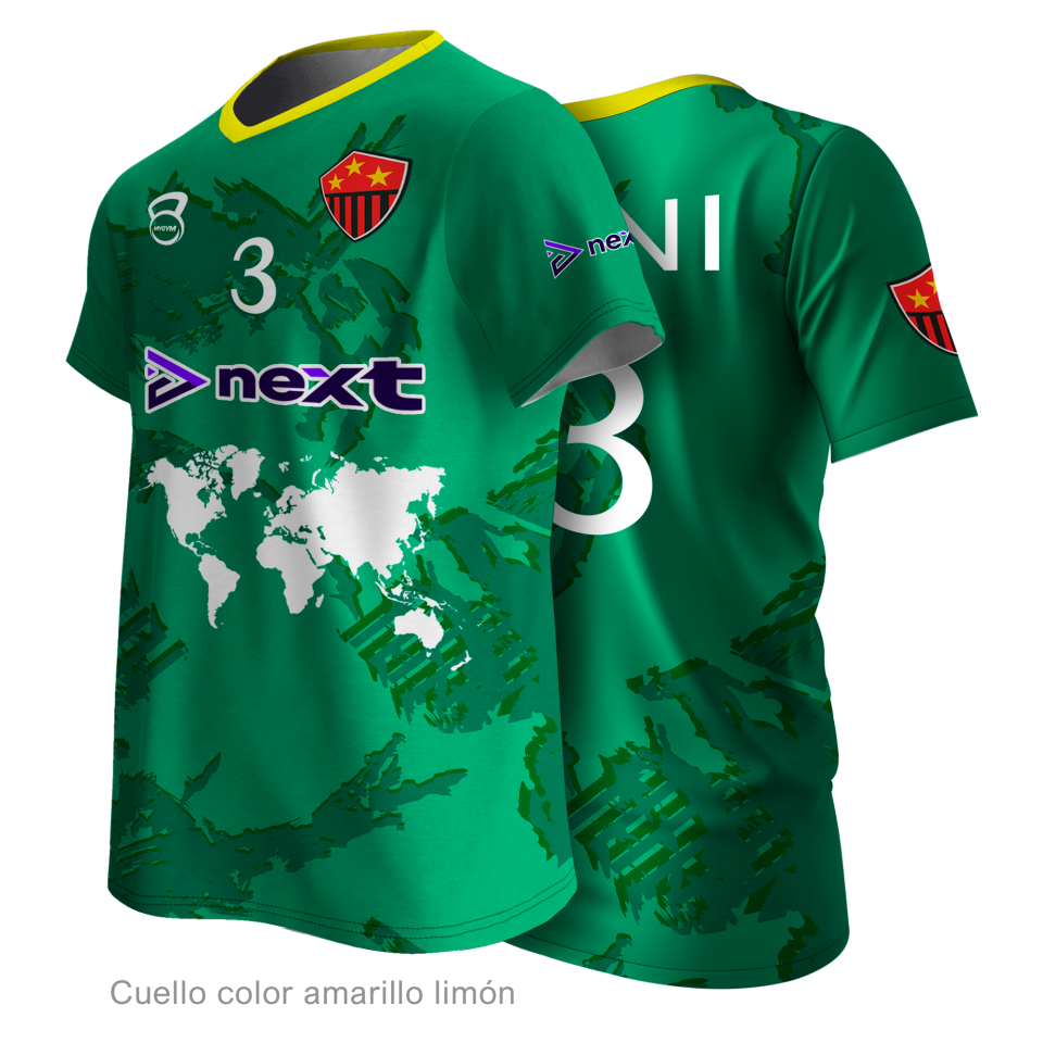 Camiseta multideporte cuello pico 100% fullprint personalizada