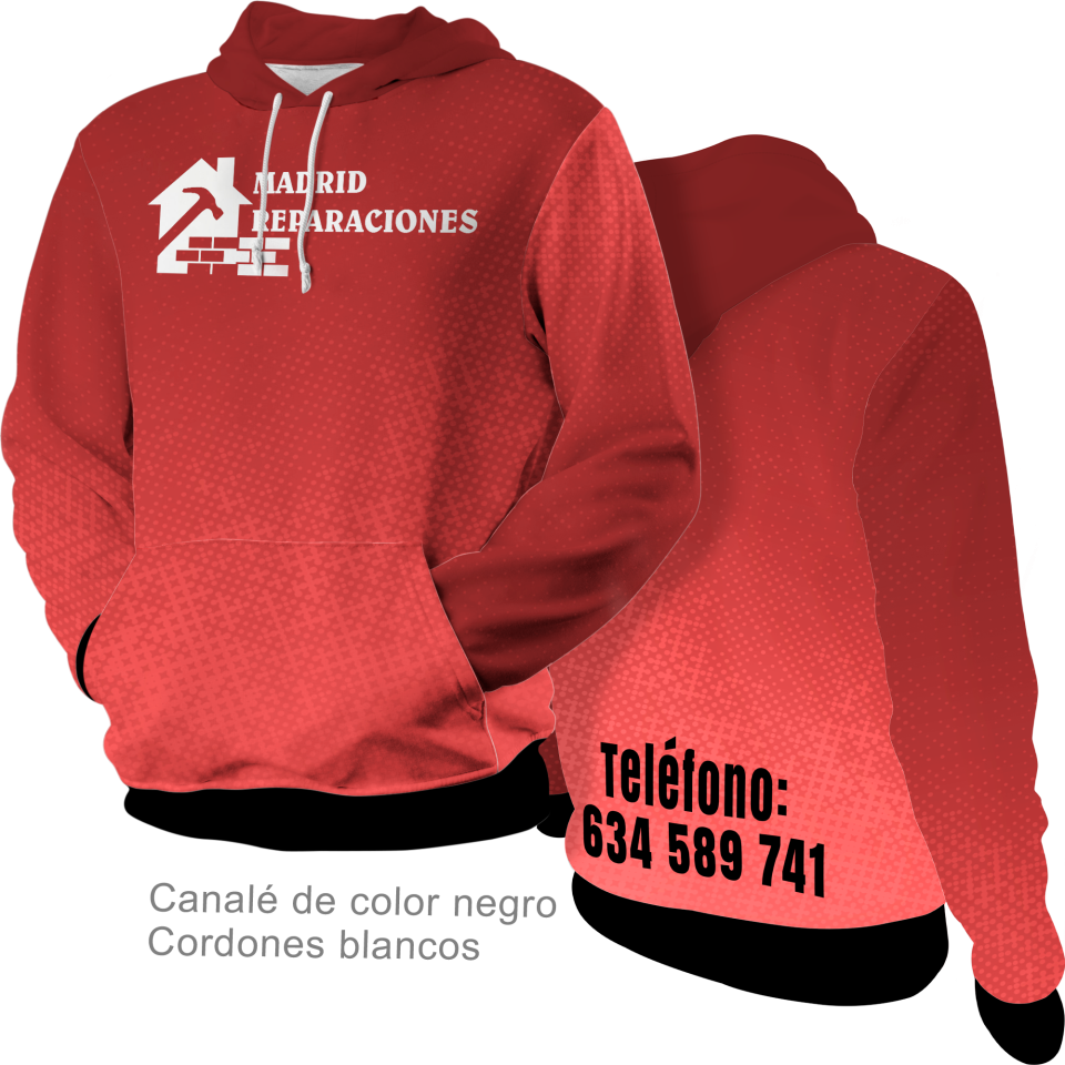 Sudadera con capucha 100% fullprint personalizada