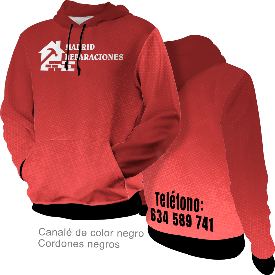 Sudadera con capucha 100% fullprint personalizada