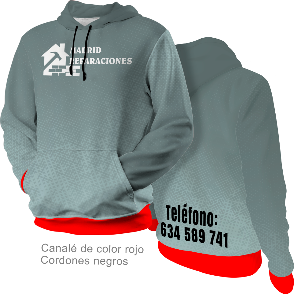 Sudadera con capucha 100% fullprint personalizada
