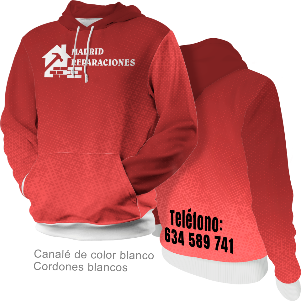 Sudadera con capucha 100% fullprint personalizada