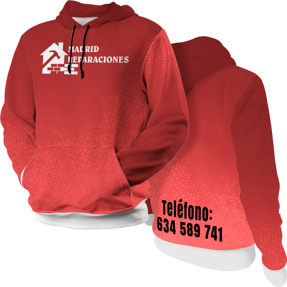 Sudadera con capucha 100% fullprint personalizada