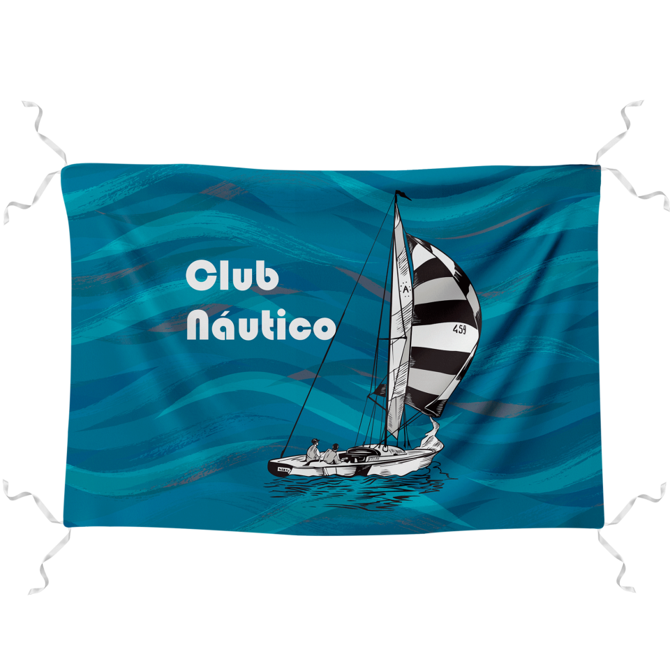 Bandera 100x150 cm con tiras personalizada